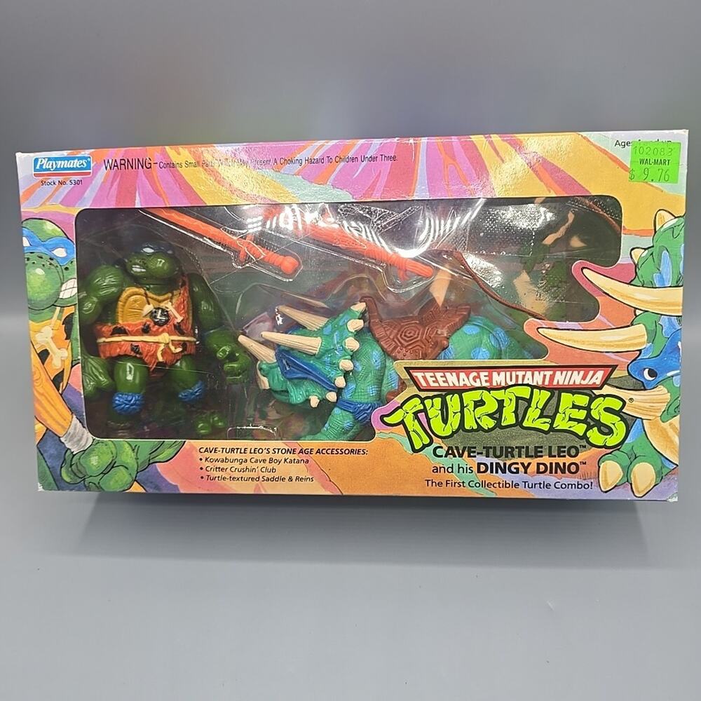 1992‎ Playmates TMNT Cave Turtle Leo And Dingy Dino Sealed MISB Vintage Rare